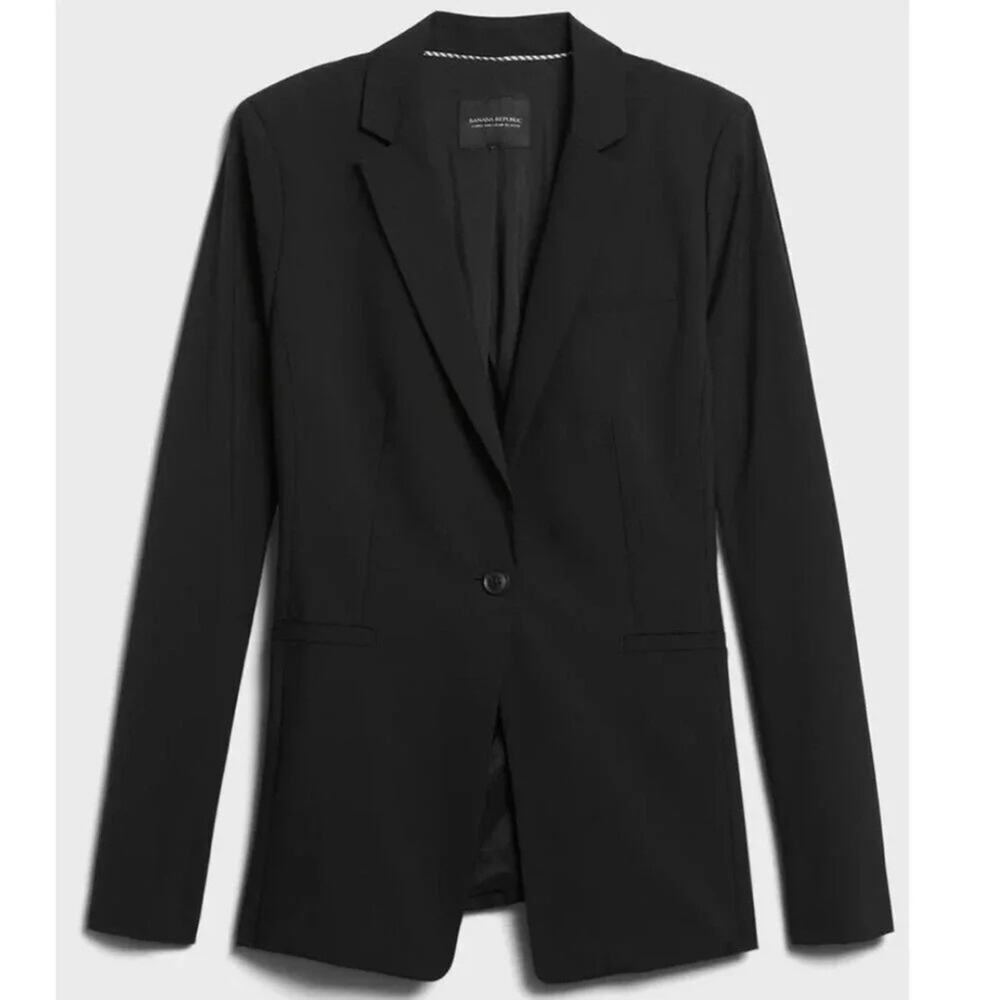 Banana Republic Women’s Classic Fit Black Washable Wool Blazer Jacket Size 6
